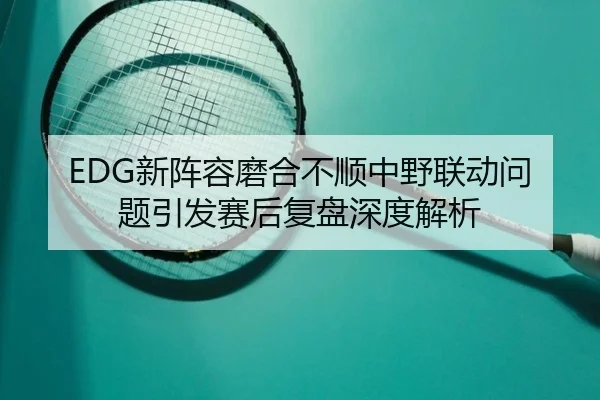 EDG新阵容磨合不顺中野联动问题引发赛后复盘深度解析